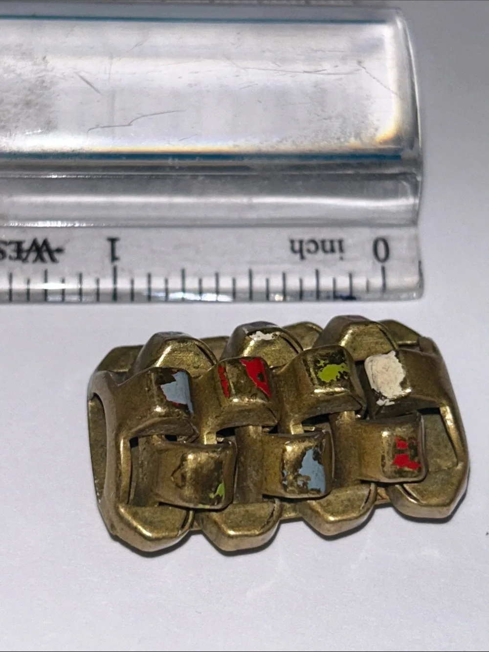 Watch Fob - Vintage German Enamel Brass  Brooch Pin